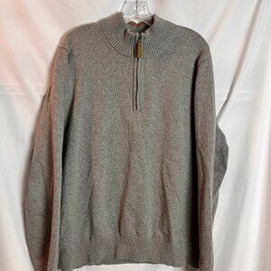 Men's Grey Cotton knit long slv 1/4 zip Duluth Sweater Size L